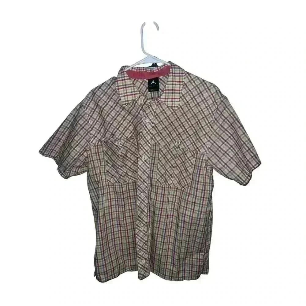 Jordan Men's Collared Button-up Shirt Sz l Short Sleeves Preppy Office Siren